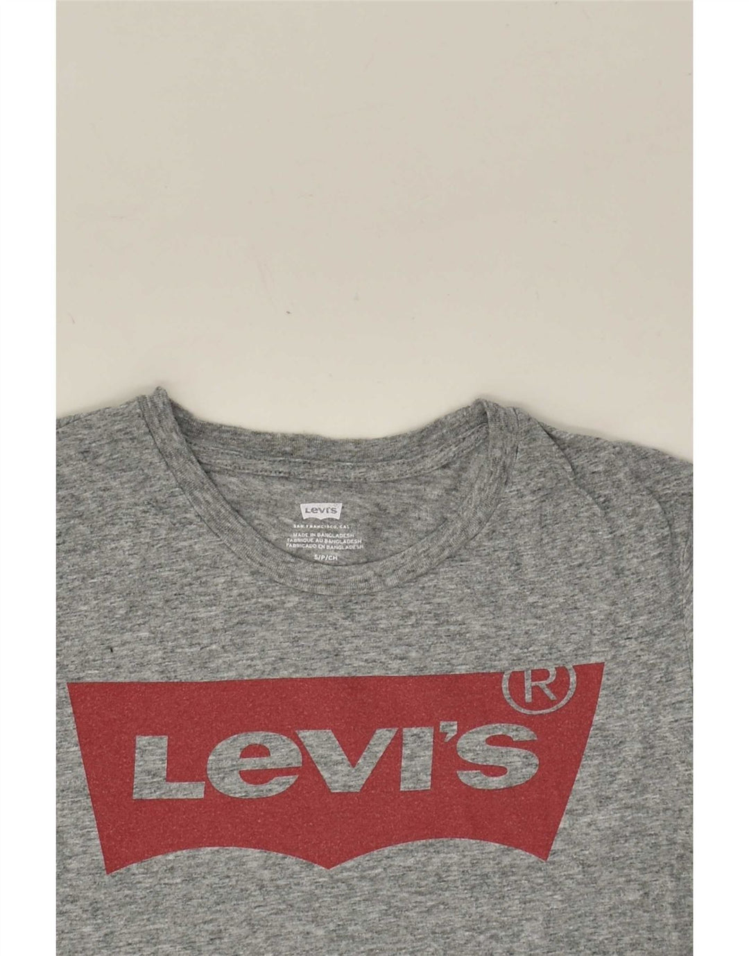 LEVI'S Womens Graphic T-Shirt Top UK 10 Small Grey Flecked Vintage Levi's and Second-Hand Levi's from Messina Hembry 