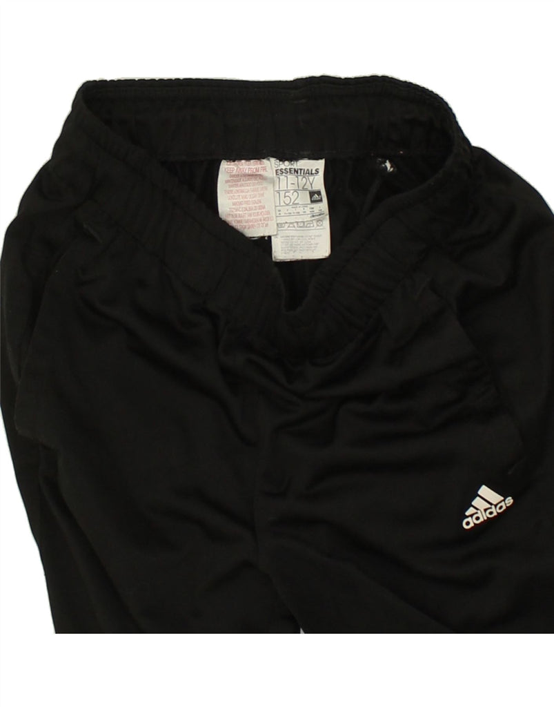 ADIDAS Boys Tracksuit Trousers Joggers 11-12 Years Black Polyester | Vintage Adidas | Thrift | Second-Hand Adidas | Used Clothing | Messina Hembry 