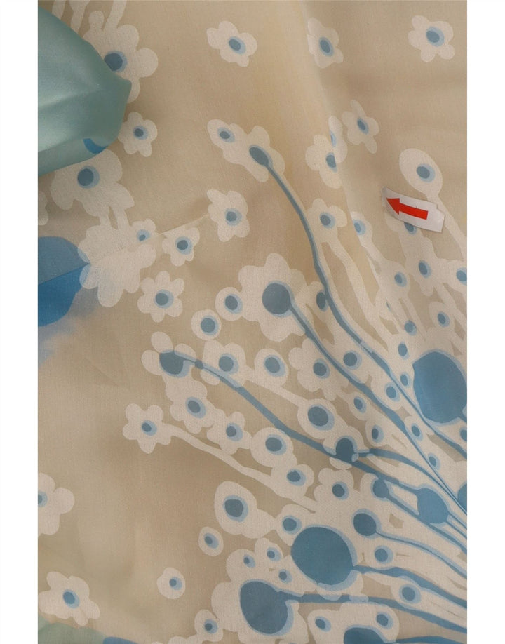 Vintage Womens Long Sleeve Maxi Dress UK 12 Medium Blue Floral