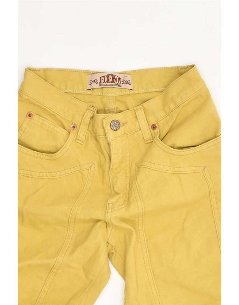 JECKERSON Womens Casual Trousers W26 L25 Yellow Cotton | Vintage Jeckerson | Thrift | Second-Hand Jeckerson | Used Clothing | Messina Hembry 