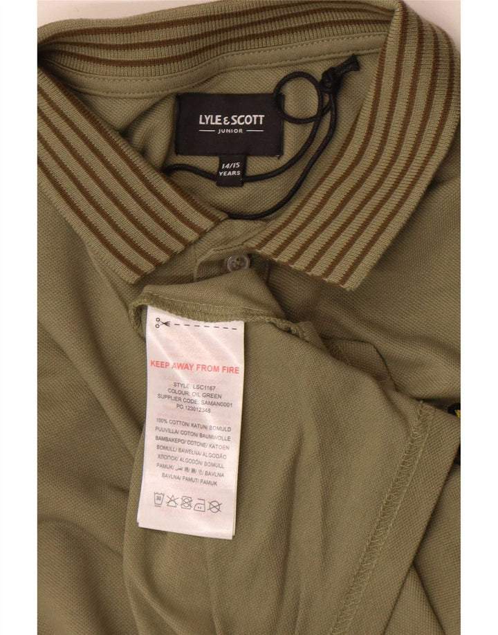 Lyle & Scott Boys Polo Shirt 14-15 Years Khaki Cotton