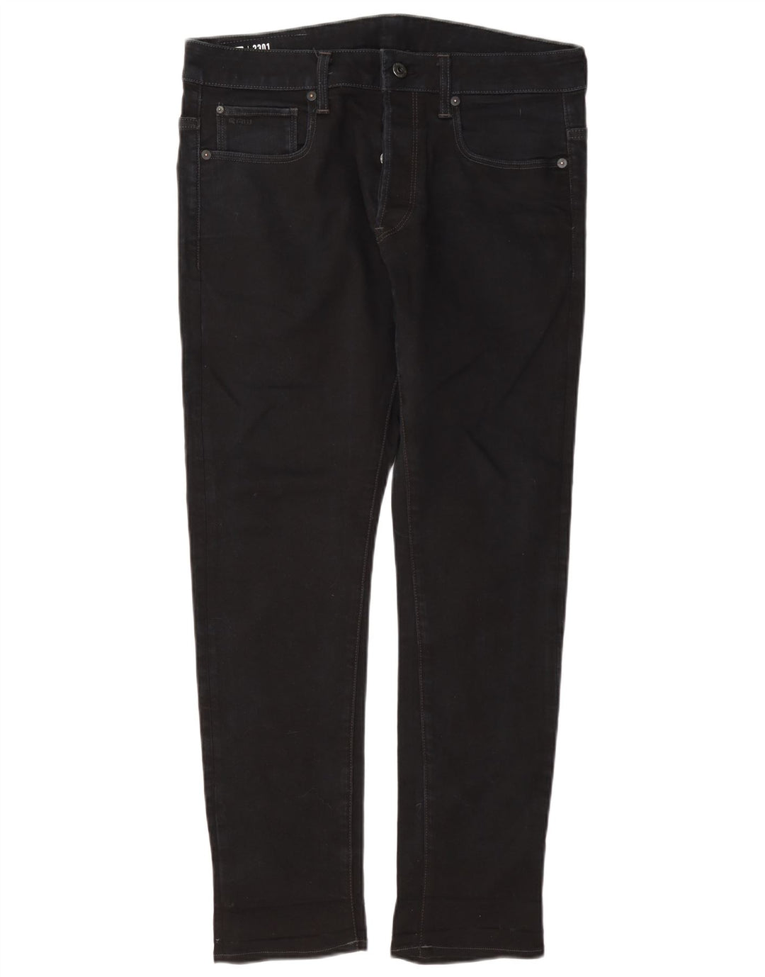 G-Star Mens 3301 Slim Jeans W32 L30 Navy Blue Cotton