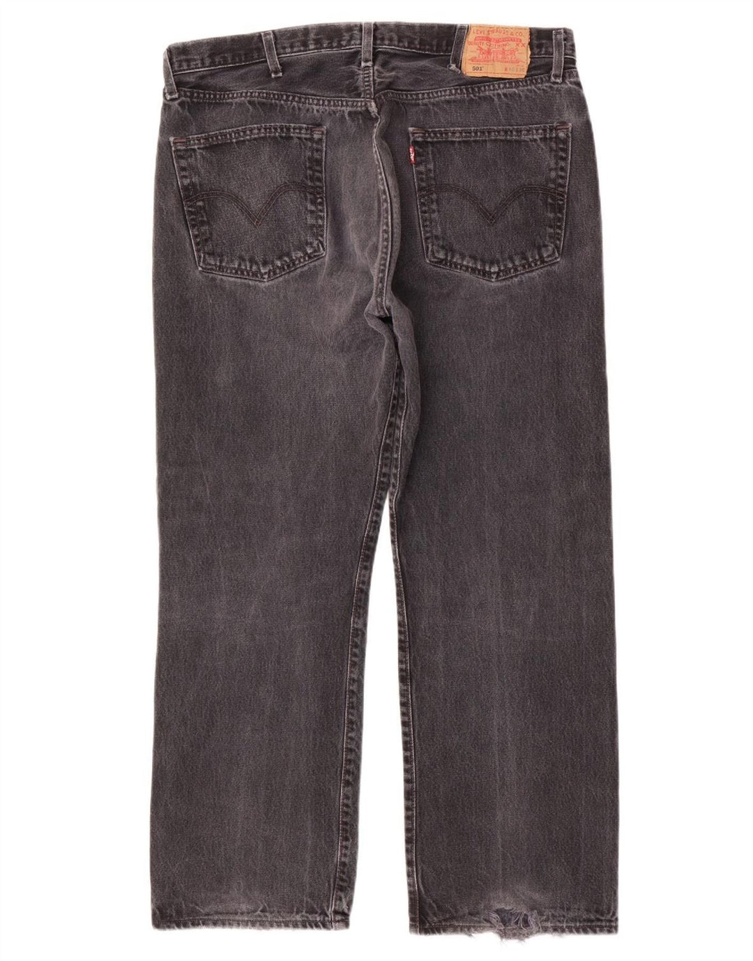Levi's Mens 501 Straight Jeans W40 L30 Grey Cotton