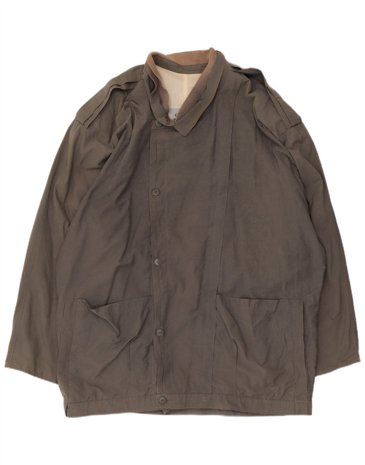 Compagnia Mens Military Jacket IT 50 Large Grey Cotton