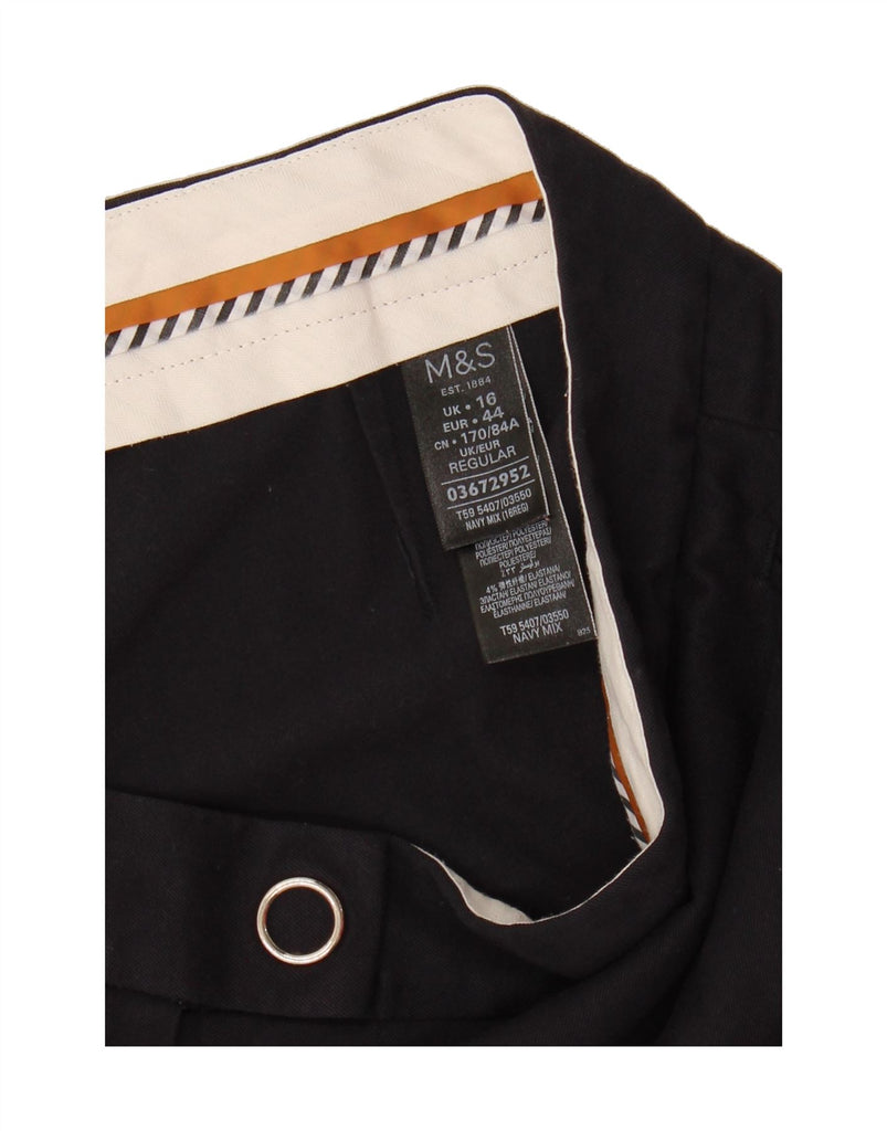 MARKS & SPENCER Womens Regular Suit Trousers UK 16 Large W36 L29 Navy Blue Vintage Marks & Spencer and Second-Hand Marks & Spencer from Messina Hembry 