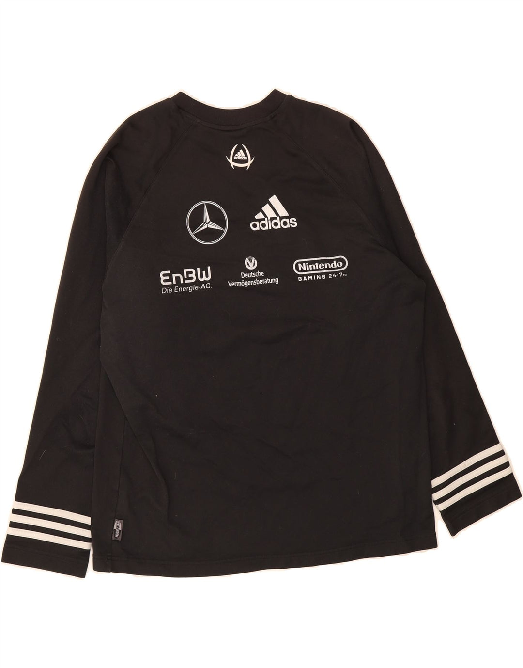ADIDAS Mens Climalite Graphic Top Long Sleeve UK 40/42 Medium Black Vintage Adidas and Second-Hand Adidas from Messina Hembry 