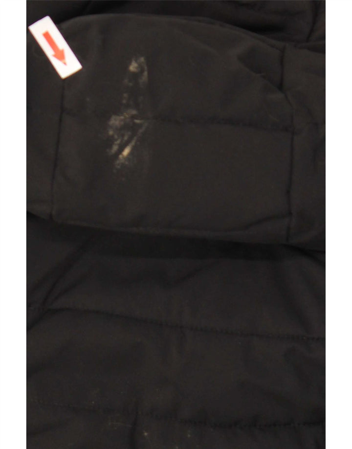 Dkny Womens Hooded Padded Coat UK 10 Small Black Polyester