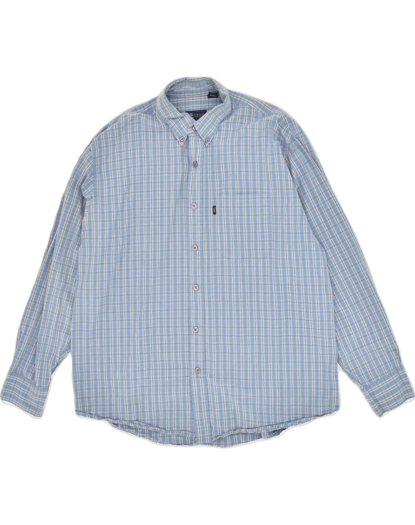 IZOD Mens Shirt XL Blue Check Cotton | Vintage Izod | Thrift | Second-Hand Izod | Used Clothing | Messina Hembry 