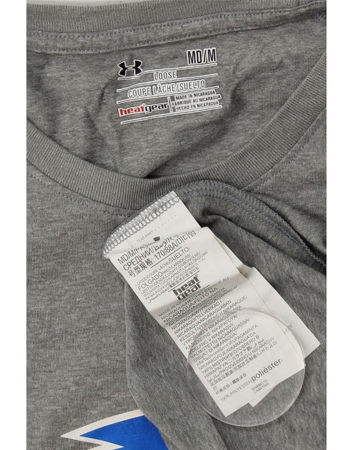 UNDER ARMOUR Mens Graphic T-Shirt Top Medium Grey Polyester