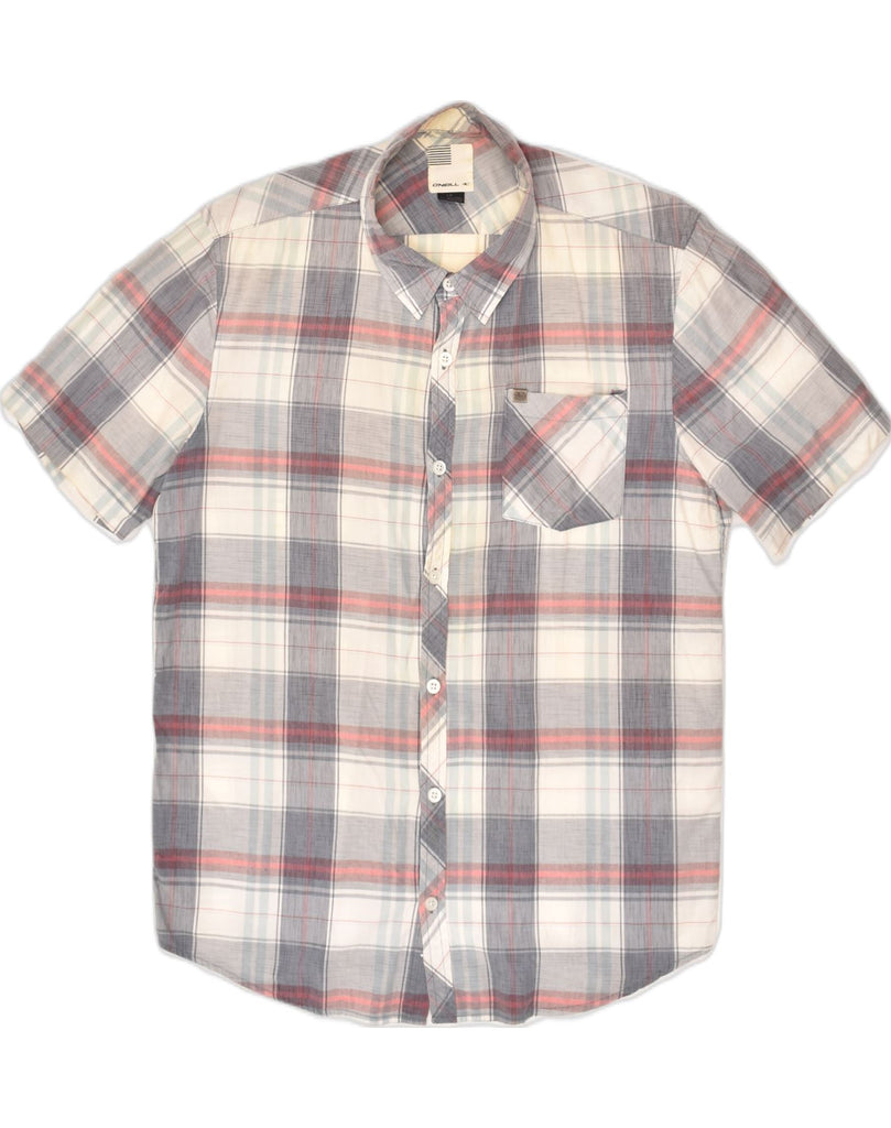 O'NEILL Mens Short Sleeve Shirt Large Grey Check Cotton | Vintage O'Neill | Thrift | Second-Hand O'Neill | Used Clothing | Messina Hembry 