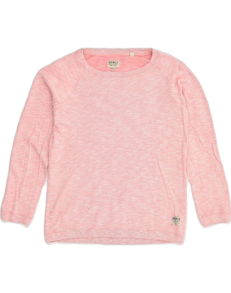 JACK WILLS Womens Sweatshirt Jumper UK 14 Large  Pink Cotton | Vintage Jack Wills | Thrift | Second-Hand Jack Wills | Used Clothing | Messina Hembry 