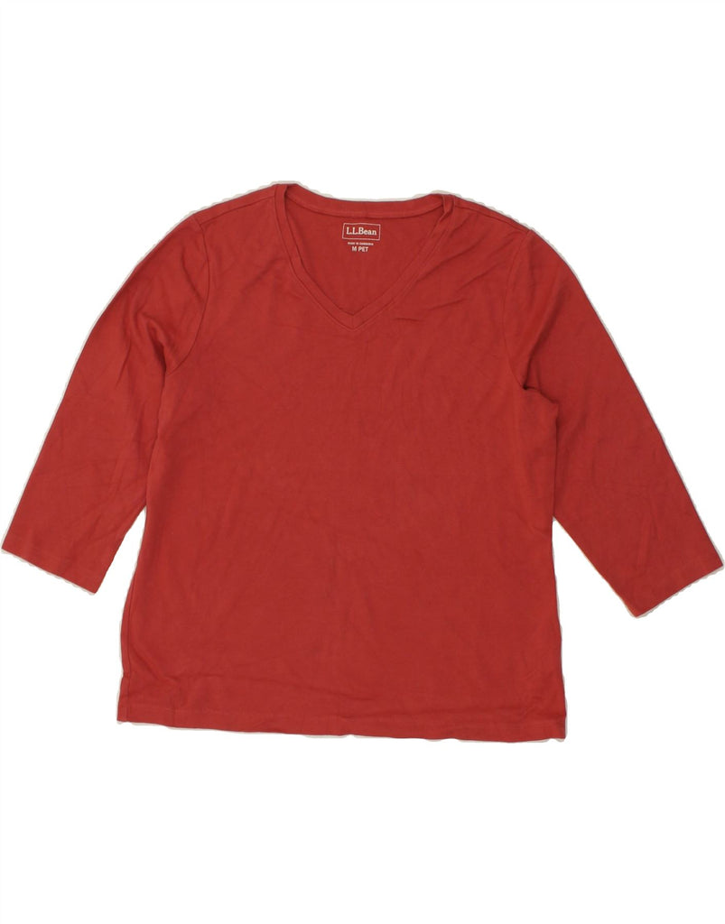 L.L.BEAN Womens Top 3/4 Sleeve UK 14 Medium Red Cotton | Vintage L.L.Bean | Thrift | Second-Hand L.L.Bean | Used Clothing | Messina Hembry 