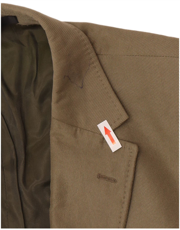 Marks & Spencer Mens Long 2 Button Blazer Jacket UK 48 2XL Green Polyester