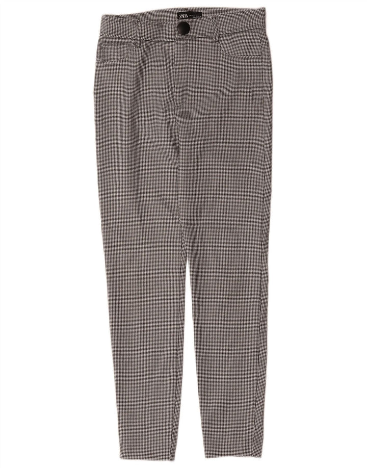 Zara Womens Slim Casual Trousers Medium W28 L27 Black Houndstooth
