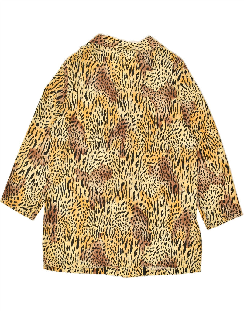 VINTAGE Womens 1 Button Blazer Jacket UK 14 Large Yellow Animal Print | Vintage Vintage | Thrift | Second-Hand Vintage | Used Clothing | Messina Hembry 