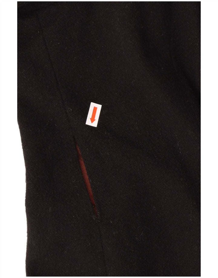 LAURA ASHLEY Womens Overcoat UK 12 Medium  Black Wool