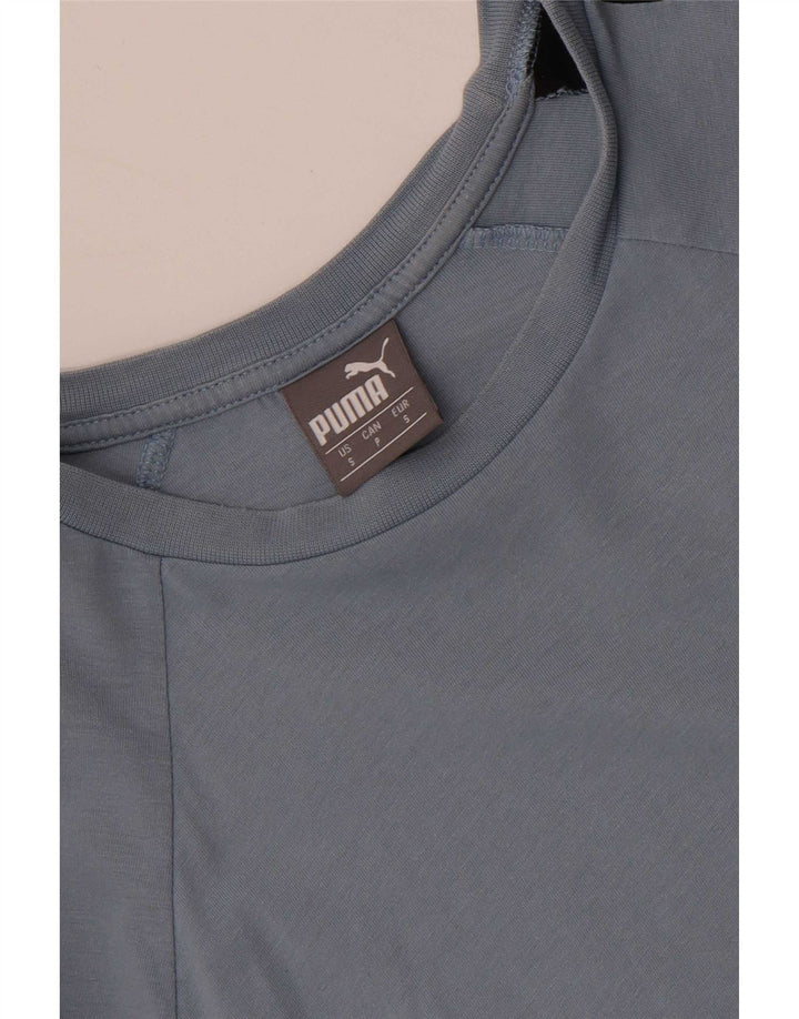 Puma Mens Graphic T-Shirt Top Small Blue Colourblock