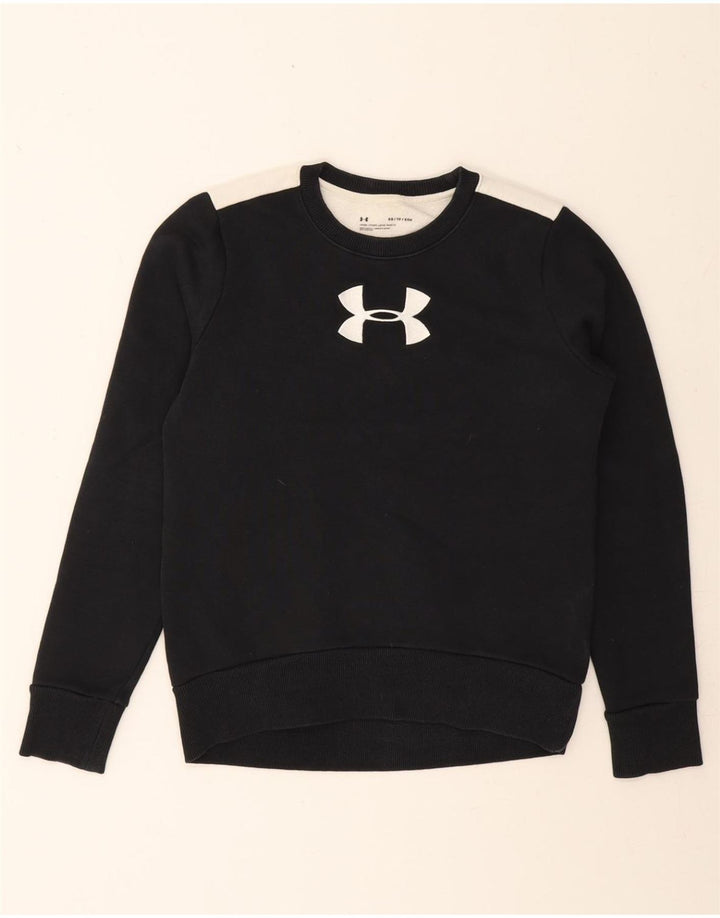 UNDER ARMOUR Mens Graphic Sweatshirt Jumper XS Black Colourblock Vintage Under Armour and Second-Hand Under Armour from Messina Hembry 