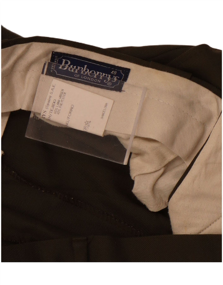 Burberrys Mens Straight Suit Trousers  W36 L27 Khaki Wool