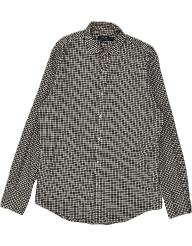 POLO RALPH LAUREN Mens Slim Fit Shirt XL Grey Check Cotton | Vintage Polo Ralph Lauren | Thrift | Second-Hand Polo Ralph Lauren | Used Clothing | Messina Hembry 