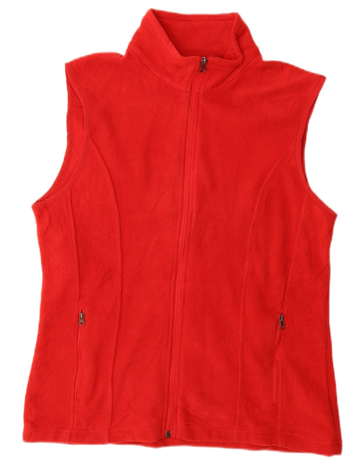 Eddie Bauer Womens Fleece Gilet UK 14 Medium Red Polyester