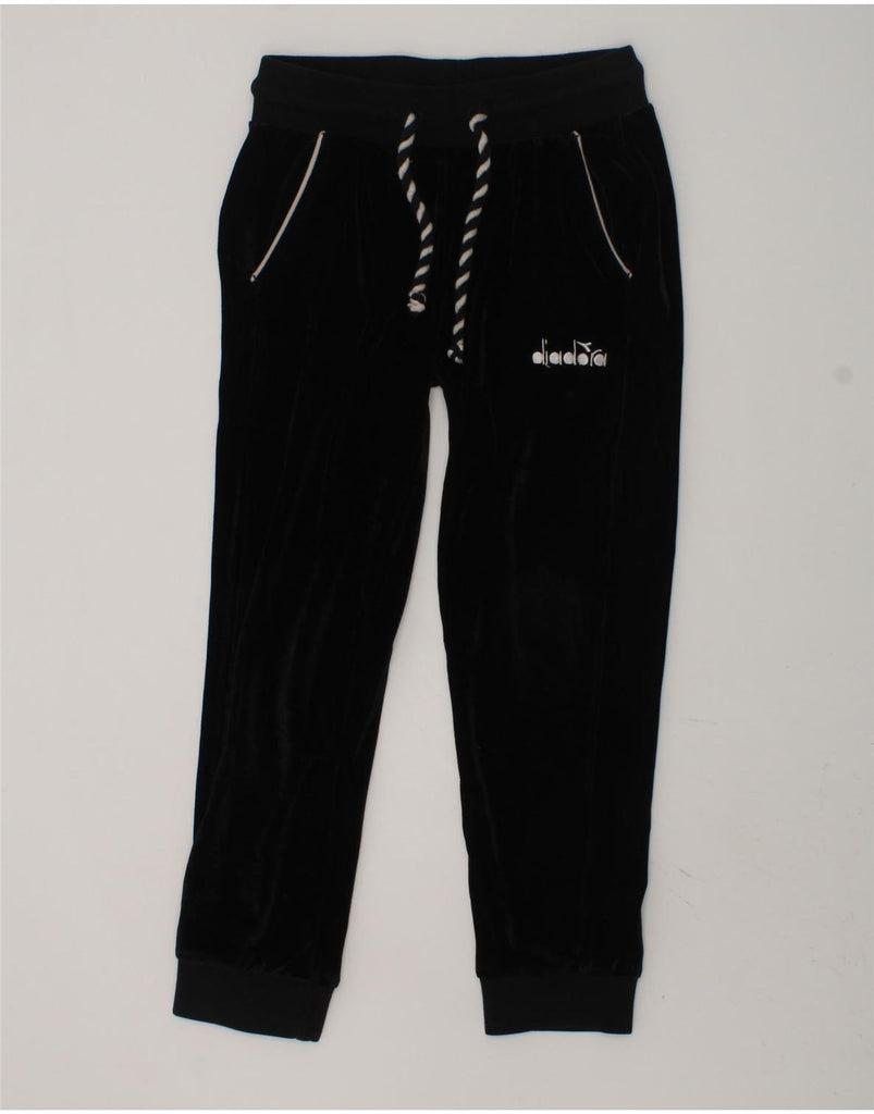 DIADORA Girls Graphic Tracksuit Trousers Joggers 5-6 Years Small Black | Vintage Diadora | Thrift | Second-Hand Diadora | Used Clothing | Messina Hembry 