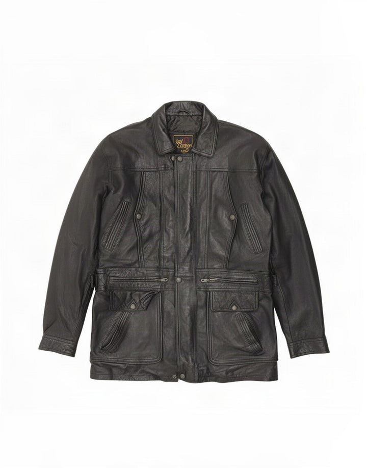 Vintage Mens Leather Jacket UK 42 XL Black