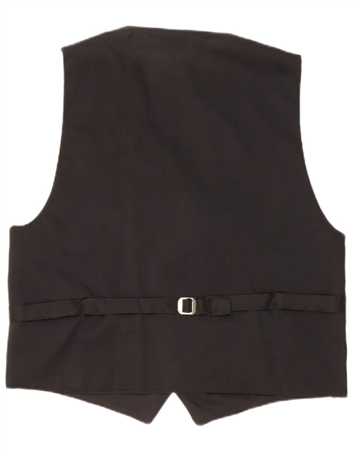 Vintage Mens Waistcoat XL Black Geometric