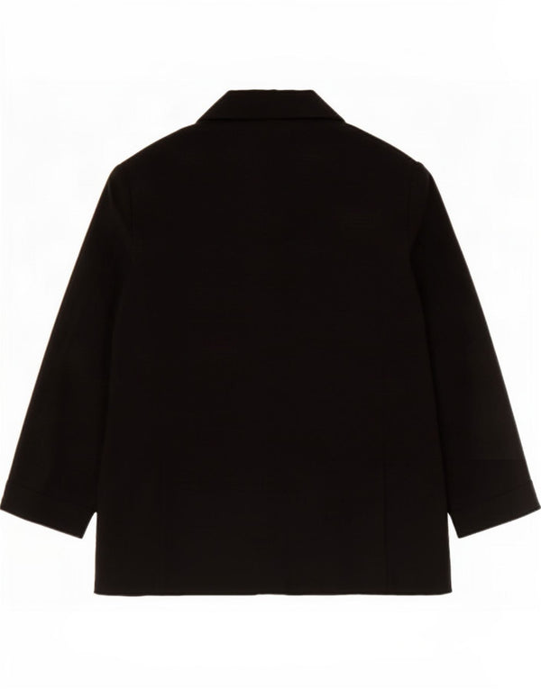 Marks & Spencer Womens 3/4 Sleeve Open Blazer Jacket UK 14 Large Black