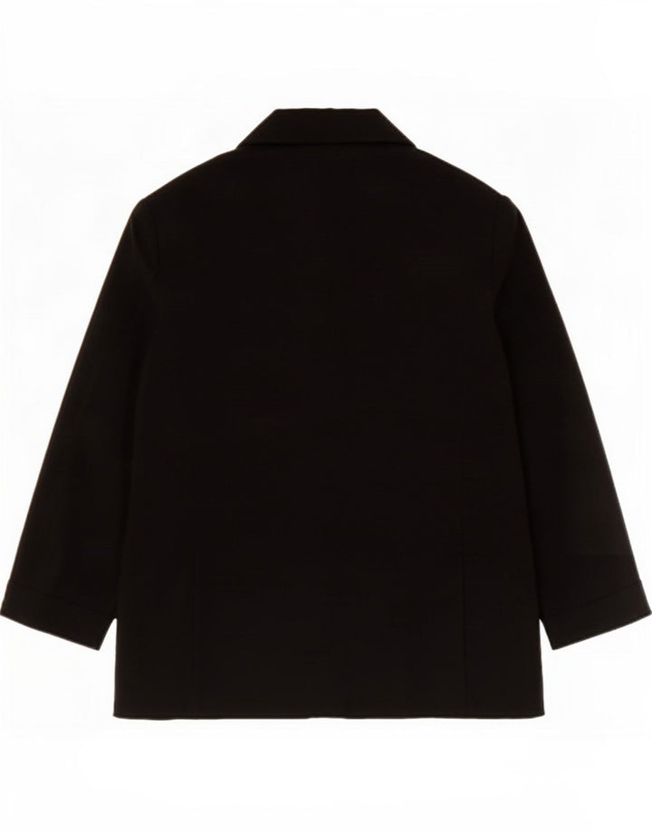 Marks & Spencer Womens 3/4 Sleeve Open Blazer Jacket UK 14 Large Black