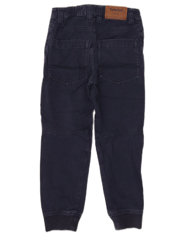 Timberland Boys Joggers Cargo Trousers 7-8 Years W22 L19 Navy Blue Cotton