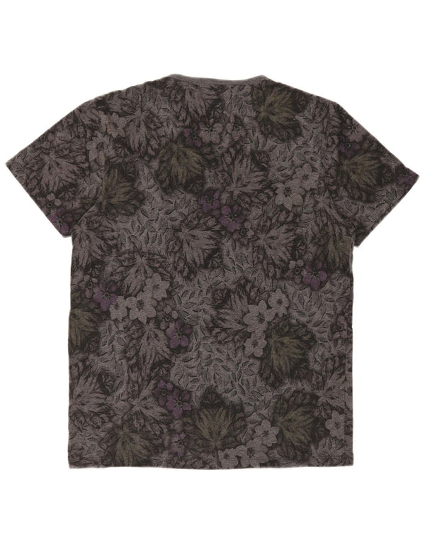 Ted Baker Mens T-Shirt Top Medium Grey Floral