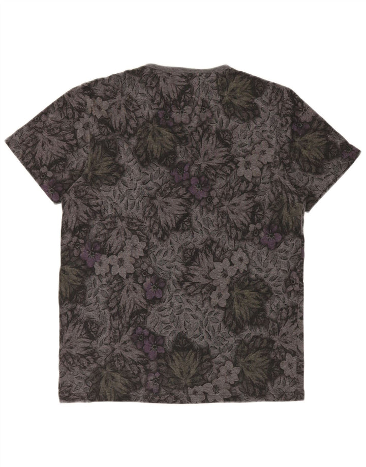 Ted Baker Mens T-Shirt Top Medium Grey Floral