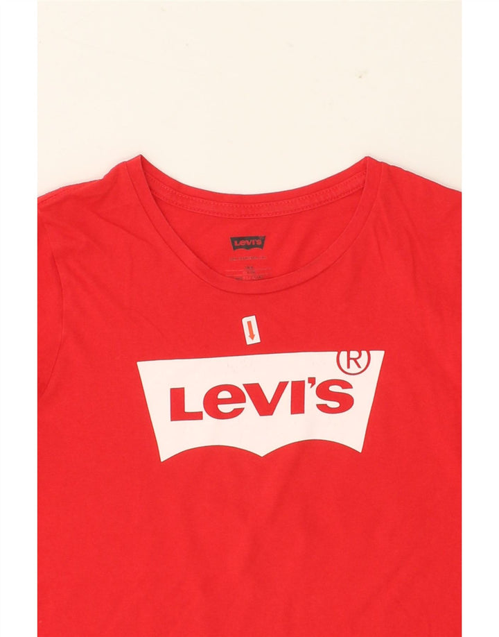 LEVI'S Girls Graphic T-Shirt Top 15-16 Years Red Vintage Levi's and Second-Hand Levi's from Messina Hembry 