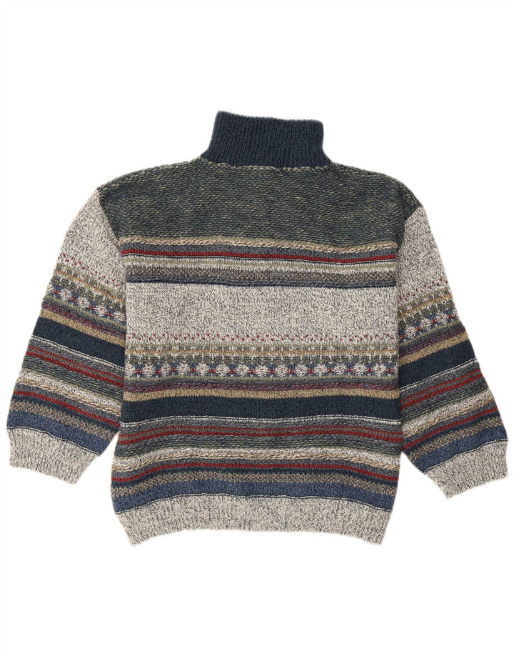 Angelo Litrico Mens Zip Neck Jumper Sweater Medium Multicoloured Striped