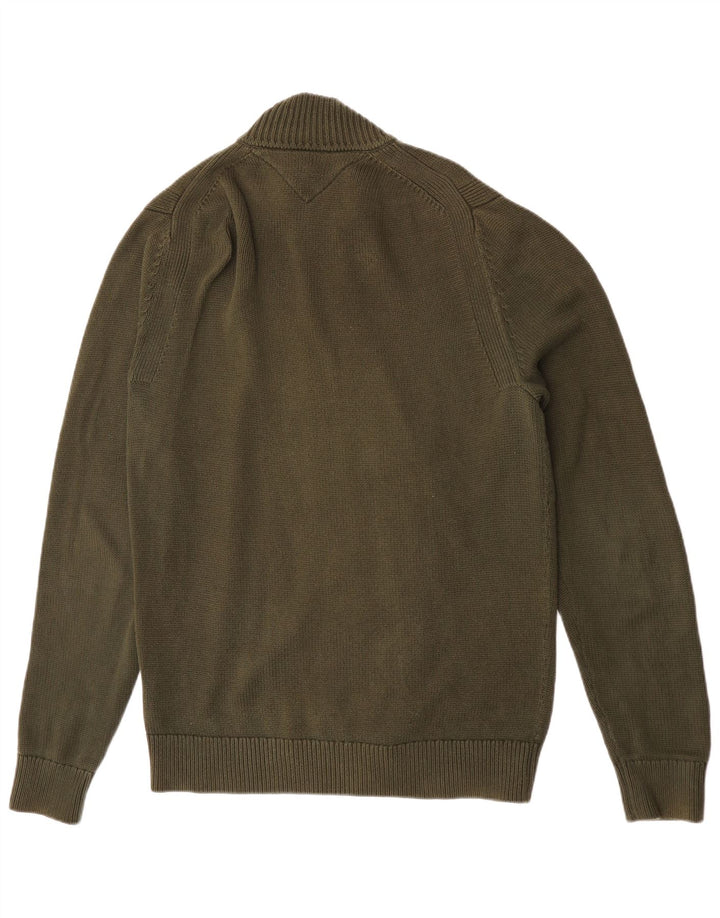 Tommy Hilfiger Mens Cardigan Sweater XL Green Cotton