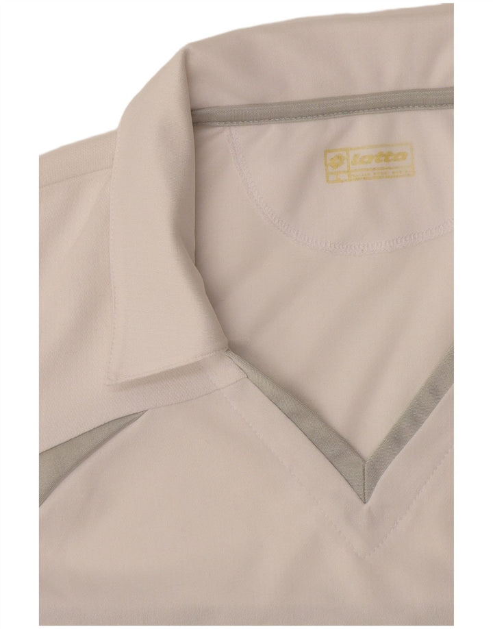 Lotto Womens Polo Shirt UK 12 Medium White Colourblock
