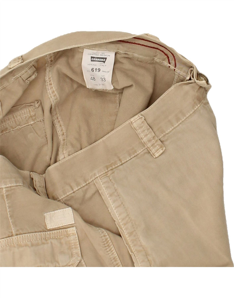 CARRERA Mens Straight Cargo Trousers IT 48 Medium W32 L30  Beige Cotton | Vintage Carrera | Thrift | Second-Hand Carrera | Used Clothing | Messina Hembry 