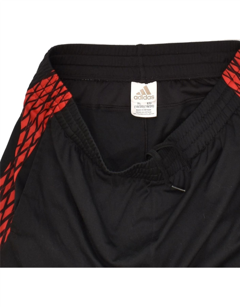 ADIDAS Boys Sport Shorts 15-16 Years XL Black Colourblock Polyester | Vintage Adidas | Thrift | Second-Hand Adidas | Used Clothing | Messina Hembry 