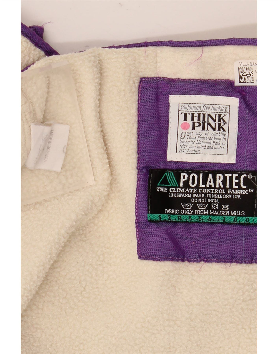 Think Pink Womens Oversized Zip Neck Fleece Jumper UK 14 Medium Off White