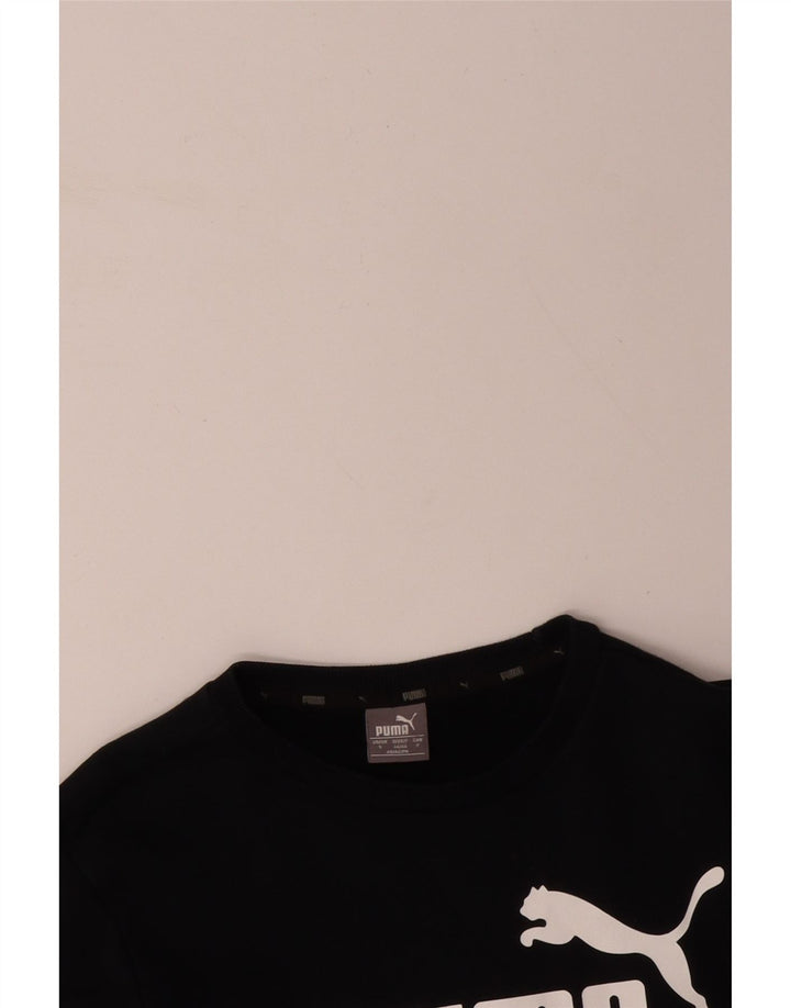 PUMA Mens Graphic Sweatshirt Jumper Small Black Cotton