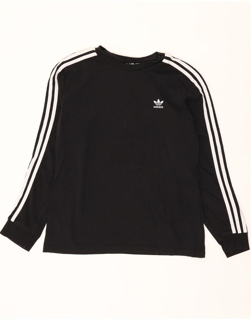 ADIDAS Womens Top Long Sleeve UK 12 Medium Black Colourblock Cotton Vintage Adidas and Second-Hand Adidas from Messina Hembry 