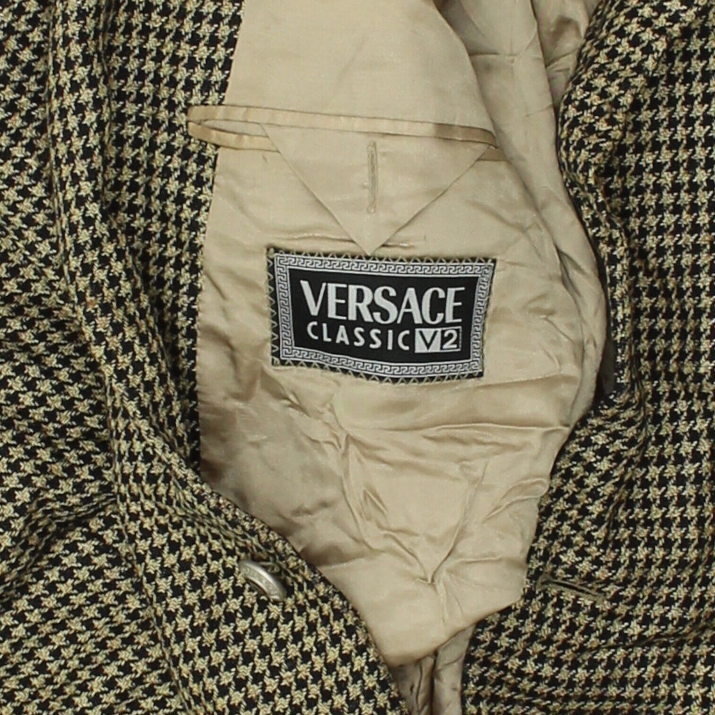 Versace Classic V2 Mens Gold Black 3 Button Blazer Jacket | Vintage Designer VTG | Vintage Messina Hembry | Thrift | Second-Hand Messina Hembry | Used Clothing | Messina Hembry 