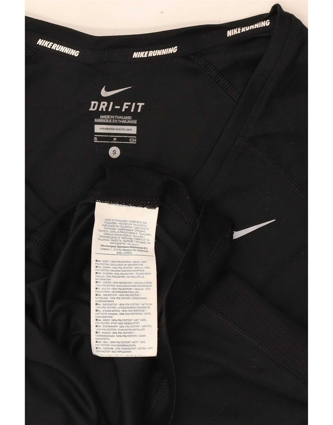 Nike Womens Dri Fit T-Shirt Top UK 8 Small Black Polyester