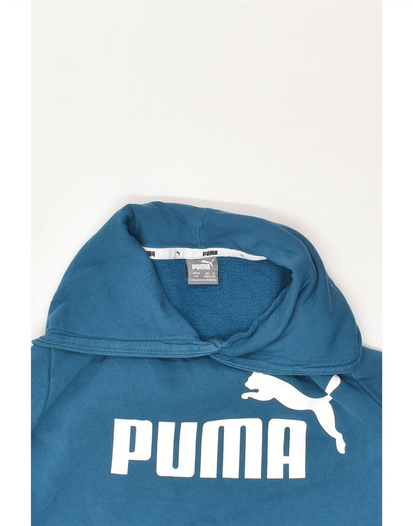 PUMA Boys Graphic Hoodie Jumper 11-12 Years Blue Cotton | Vintage Puma | Thrift | Second-Hand Puma | Used Clothing | Messina Hembry 