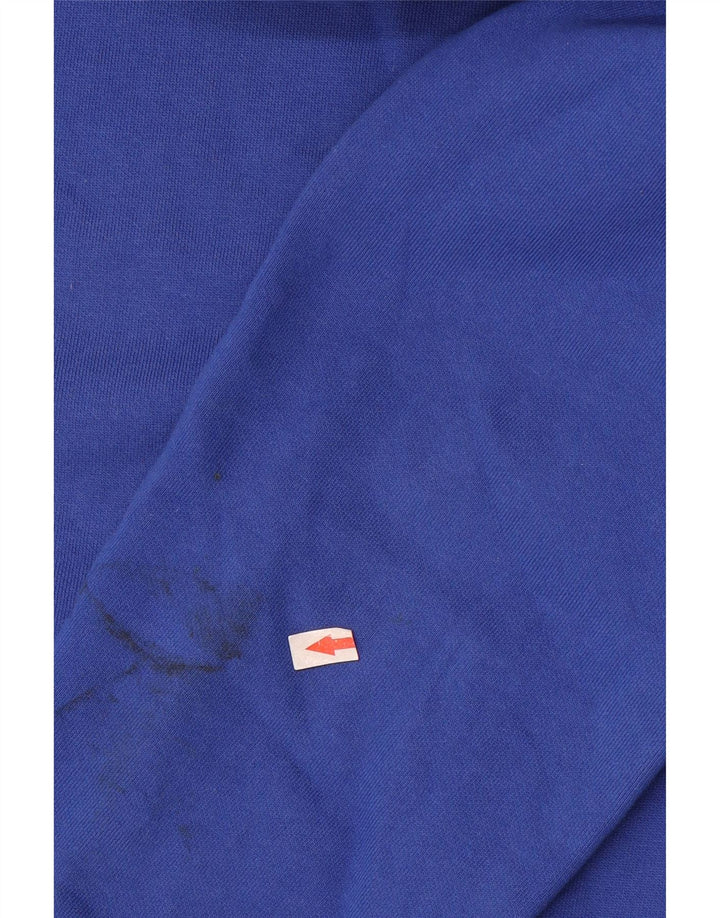 Champion Mens Graphic Hoodie Jumper Medium Blue Cotton