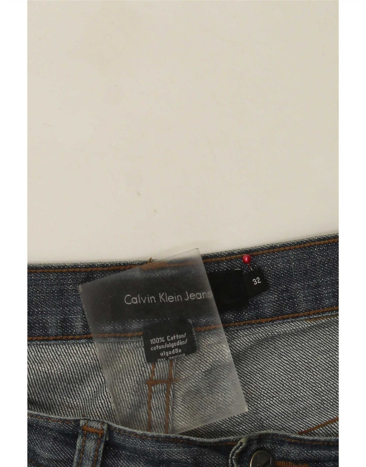 Calvin Klein Mens Straight Jeans W32 L30 Blue Cotton