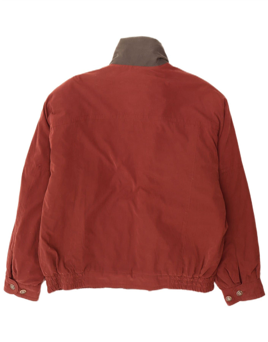 Vintage Mens Bomber Jacket UK 46 3XL Burgundy Colourblock Polyester