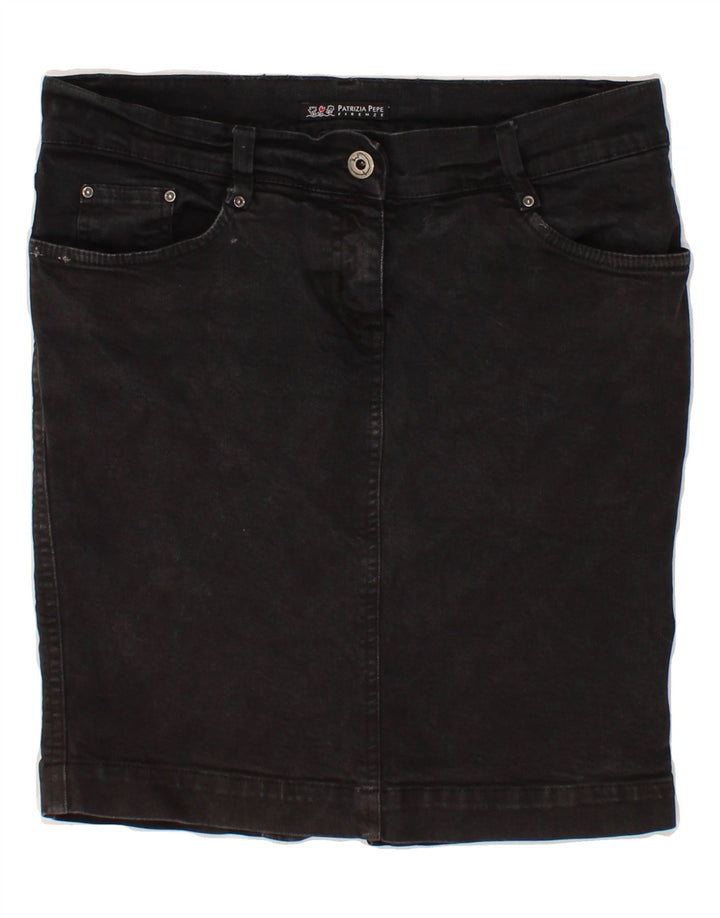 PATRIZIA PEPE Womens Denim Skirt IT 42 Medium W30  Black Cotton Vintage Patrizia Pepe and Second-Hand Patrizia Pepe from Messina Hembry 