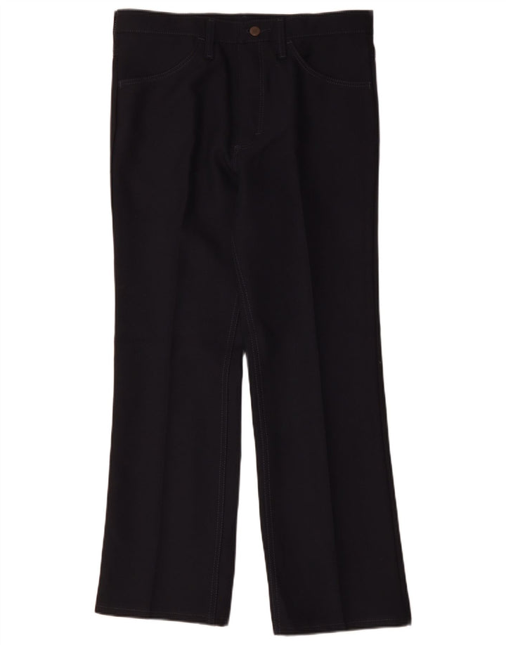 Wrangler Mens Straight Casual Trousers W33 L29 Navy Blue Polyester
